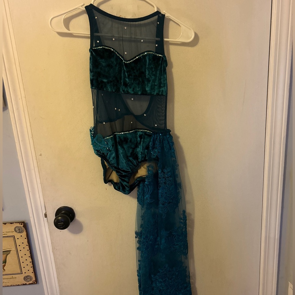 Blue Lace and Mesh Dance Costume